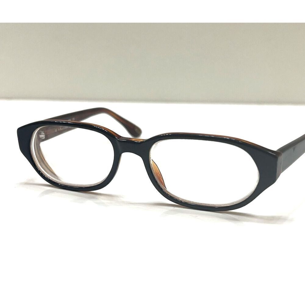 Ralph Lauren WS8 592 Black/Brown Oval Eyeglasses Frame Italy 50-16-135 Full Rim